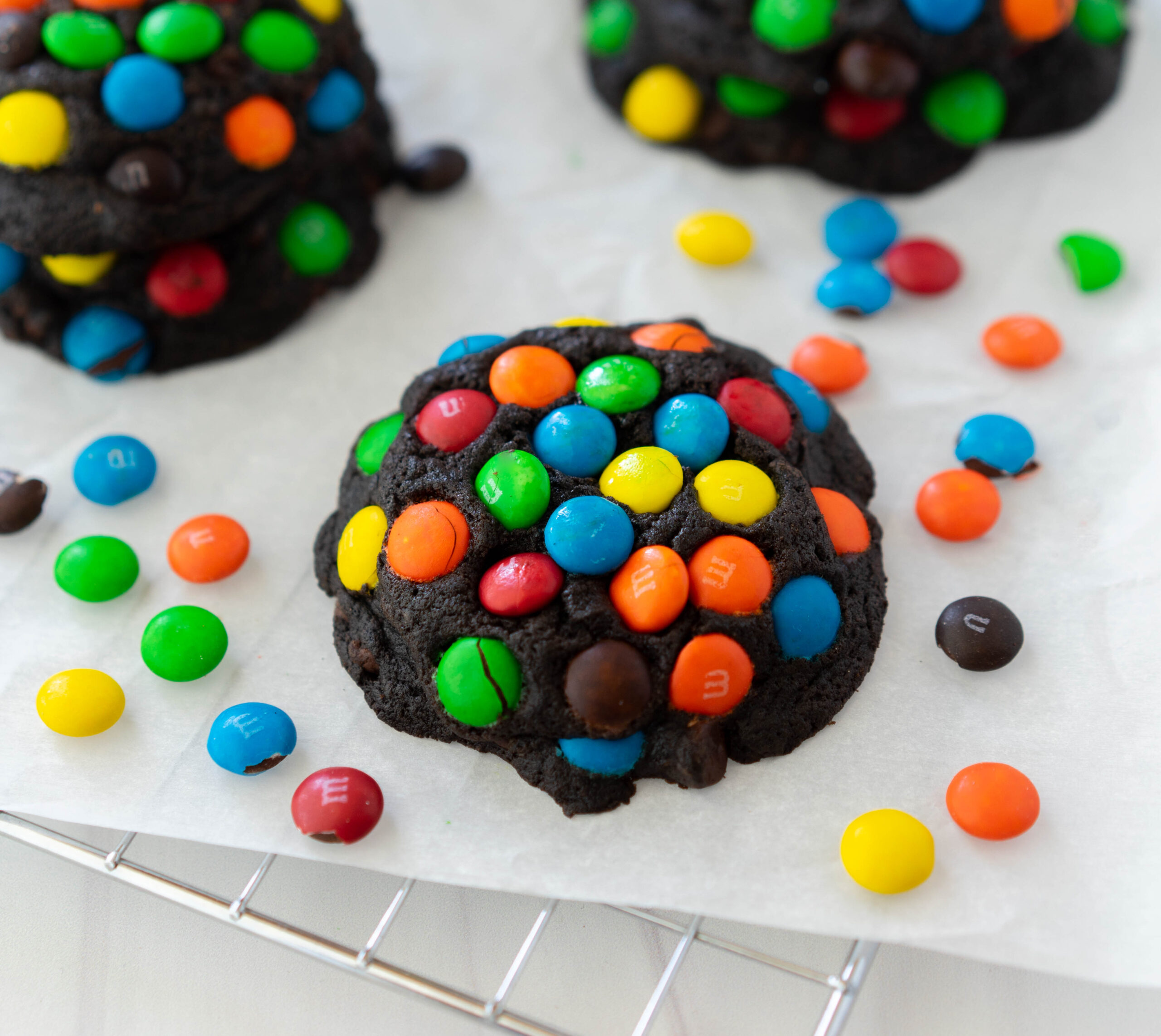 monster mash cookies with m&ms